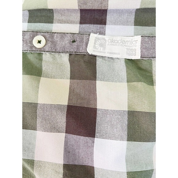 Akademiks Mens Short Sleeve Shirt Size 5XL Green Checked Button Pockets Collar - Picture 4 of 8